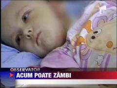 Fetita de 4 ani cu o tumora imensa la cap, se simte bine