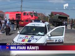 Sapte militari la spital, dupa ce autocamionul in care se aflau a intrat in gardul casei Soranei Carstea