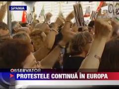 Protestele spontane s-au reluat in Grecia si Spania