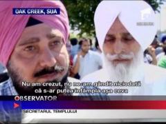 Atac sangeros in SUA. Sase credinciosi ai cultului Sikh au fost ucisi