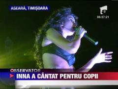 Inna a sustinut un concert caritabil in Piata Unirii din Timisoara