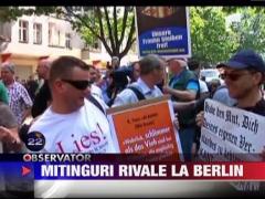 Caricatura cu Mahomed, afisata in fata unei moschei din Berlin