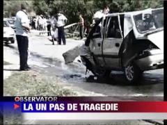O familie din Bacau a fost la un pas sa sfarseasca intr-un grav accident rutier