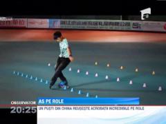 Un pusti din China reuseste acrobatii incredibile pe role