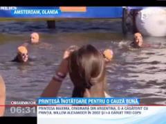 Printesa Olandei a inotat intr-un canal din Amsterdam