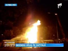 Incendiu violent in Capitala! O conducta gaze s-a fisurat si a luat foc