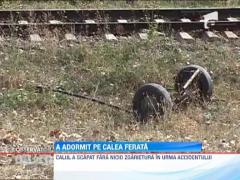 Barbat calcat de tren, dupa ce a adormit intr-o caruta pe calea ferata