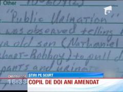 Copil de numai doi ani amendat pentru ca a iesit cu mama la plimbare fara scutec
