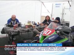 IMAGINI SOCANTE! Un motociclist roman este in coma, dupa ce a fost calcat pe cap pe o pista din Portugala