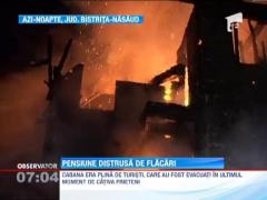 Pensiune distrusa de flacari, la Bistrita-Nasaud