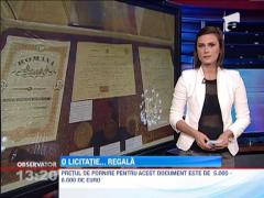 Piese de istorie, scoase la licitatie