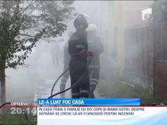 Incendiu de proportii intr-o localitate din Bistrita-Nasaud! O casa s-a facut scrum