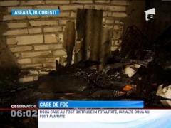 Incendiu violent in Capitala! Doua case s-au facut scrum si alte doua au fost avariate