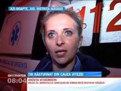 TIR rasturnat din cauza vitezei