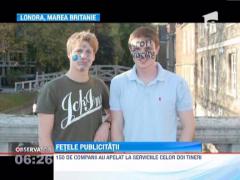 Reclame publicitare pictate pe fata, contra cost