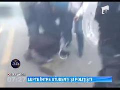 Lupte intre studenti si politisti in Italia