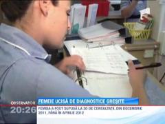 Femeie ucisa de diagnostice gresite