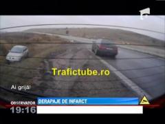 Accident spectaculos in Cluj! Mai multe masini au alunecat pe o pata de ulei