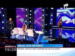 Tensiune maxima in platoul X Factor! Cheloo si-a iesit din sarite cand un concurent l-a anuntat ca poate canta si manele!