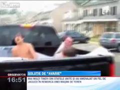 Jacuzzi, in remorca unei masini de teren