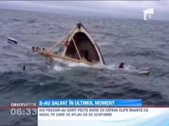 Doi barbati s-au salvat in ultimul moment de pe un pescador care s-a scufundat in Marea Irlandei