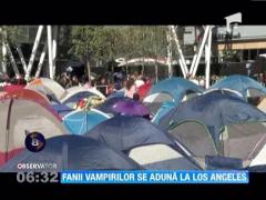 Mii de fani din toata lumea ai ciclului "Saga Amurg" s-au instalat in corturi la Los Angeles, pentru a nu rata premiera ultimului film al seriei