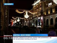 Instalatii de Craciun ca la Viena, aprinse pe Lipscani, in Centrul Vechi