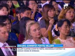 Hillary Clinton a atipit in timpul discursului lui Obama