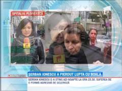 Trupul neinsufletit al lui Serban Ionescu va fi depus la Teatrul National