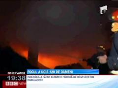 Incendiu devastator la o fabrica de confectii din Bangladesh. Peste 120 de oameni au murit