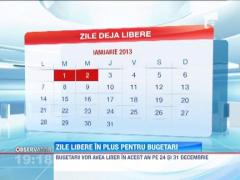 Doua zile libere in plus de Sarbatori pentru bugetari