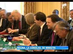 Regina Elisabeta a II-a a Marii Britanii, observator la o sedinta a Guvernului