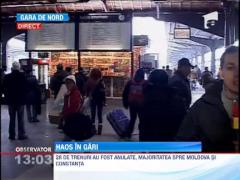 28 de trenuri au fost anulate in Moldova si Constanta din cauza viscolului