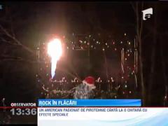 Un american a imbinat pasiunea pentru chitara cu cea pentru pirotehnie