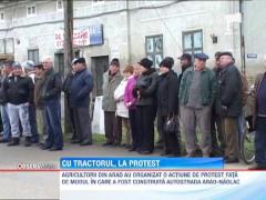 Cu tractorul, la protest