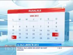 Anul viitor vom avea 12 zile libere stabilite prin lege