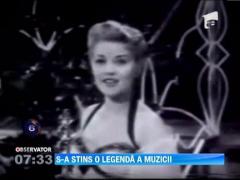 Cea mai mare vedeta feminina a muzicii pop din anii '50 a incetat din viata la 85 de ani