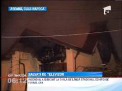 Alerta in apropierea stadionului echipei CFR Cluj! Acoperisul unei vile a luat foc