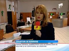 Divorturile pe cale amiabila la starea civila merg ca pe banda rulanta
