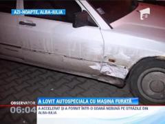 A lovit autospeciala cu masina furata