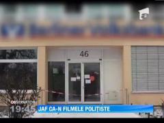 Jaf ca-n filmele politiste la o banca din Berlin