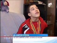Un adolescent nascut cu pareza cerebrala, campion la inot, schi si ciclism