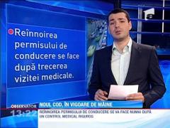 Noul Cod Rutier intra in vigoare incepand de maine