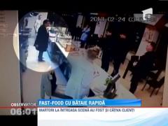 Momente de groaza pentru clientii unui fast-food din Constanta! Un barbat a intrat in local si a inceput sa ia la bataie angajatii