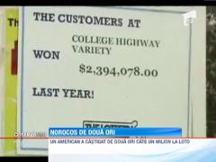 A castigat la loto un milion de dolari. De doua ori!