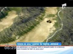 Un jucator de golf a cazut intr-o groapa de trei metri in timp ce se pregtea de lovitura