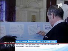 Gigi Becali le-a spus unor copii ca rugaciunea e la fel de importanta ca spalatul pe dinti
