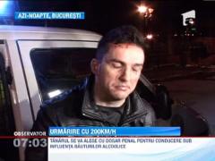 A gonit cu peste 200km/h si cu politia pe urmele sale prin centrul Capitalei