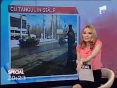 Observator Special: Un rus a intrat cu tancul armatei intr-un stalp