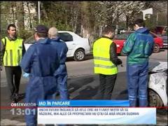 UPDATE! Noua masini si o motocicleta au fost incendiate in cartierul Drumul Taberei. Trei persoane suspectate, duse la audieri